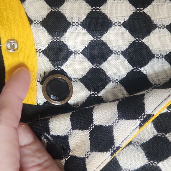 Vintage checkered powersuit dress, size 8 - Picture 6 of 8